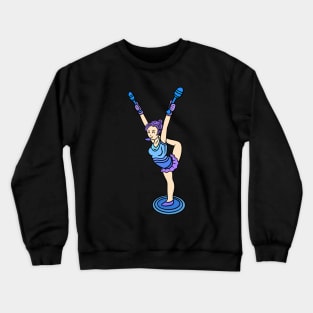 Gymnastic girl with clubs Crewneck Sweatshirt